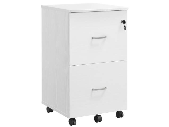 Caisson mobile avec 2 tiroirs suspendu verrouillable blanc