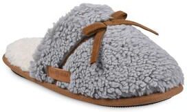 Women's Berber Faux Suede Tie Scuff Slipper by GaaHuu in Grey (Size S(5/6))