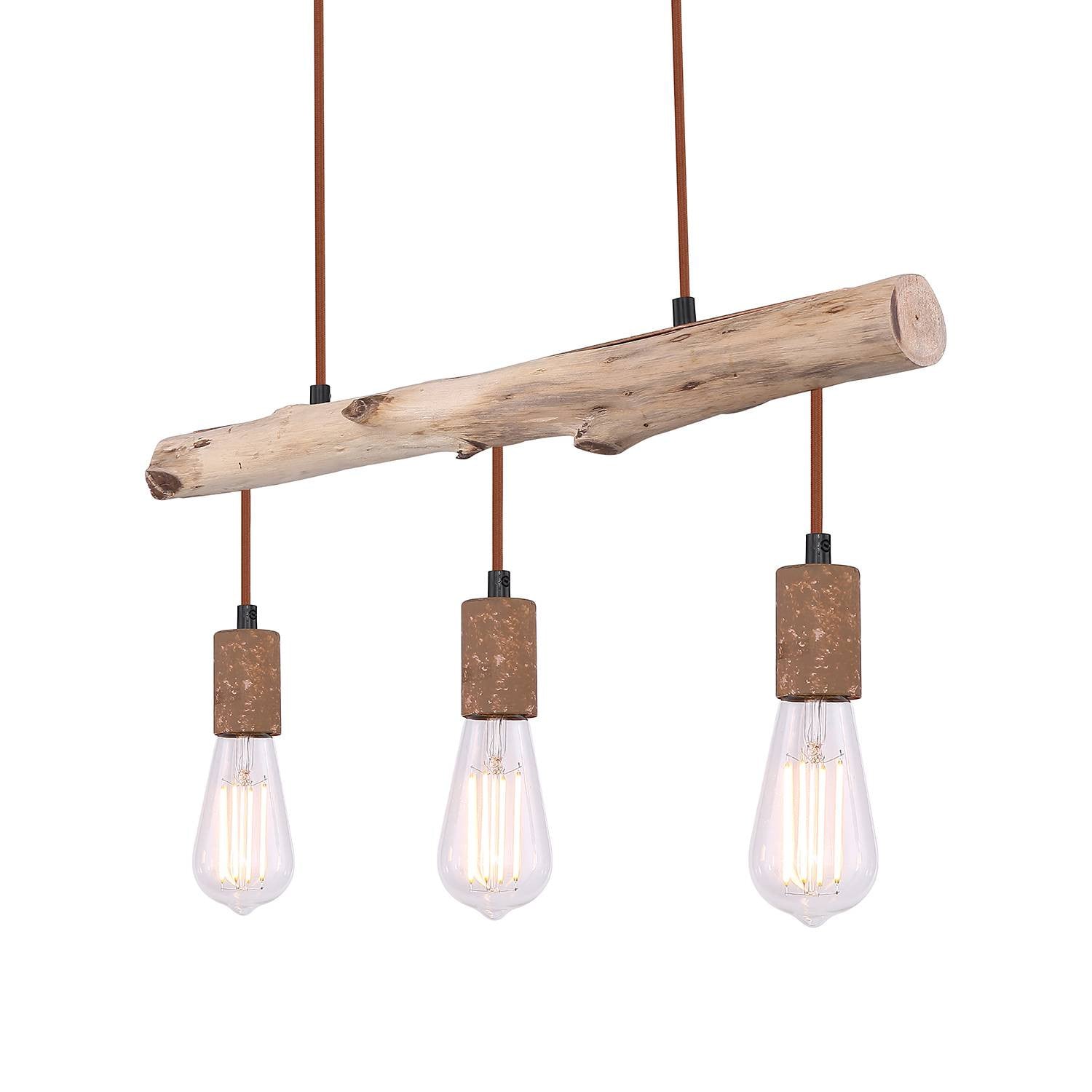 Globo Lighting Jakob hanglamp bruin hout en metaal