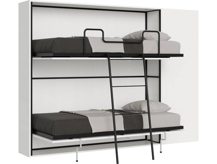 Lit Double Kando Frêne Blanc Composition H Avec Matelas