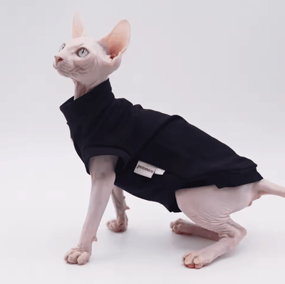 Inspire Curations DUOMASUMI Cooling Cat Vest Ultra Soft Summer Shirt For Hairless & Sensitive Cats black l