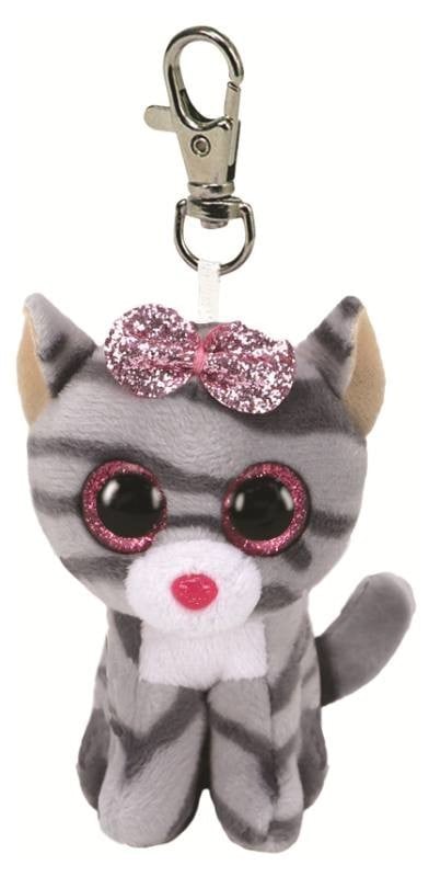 TY Beanie Boos Kiki knuffelkat grijs roze wit pluche
