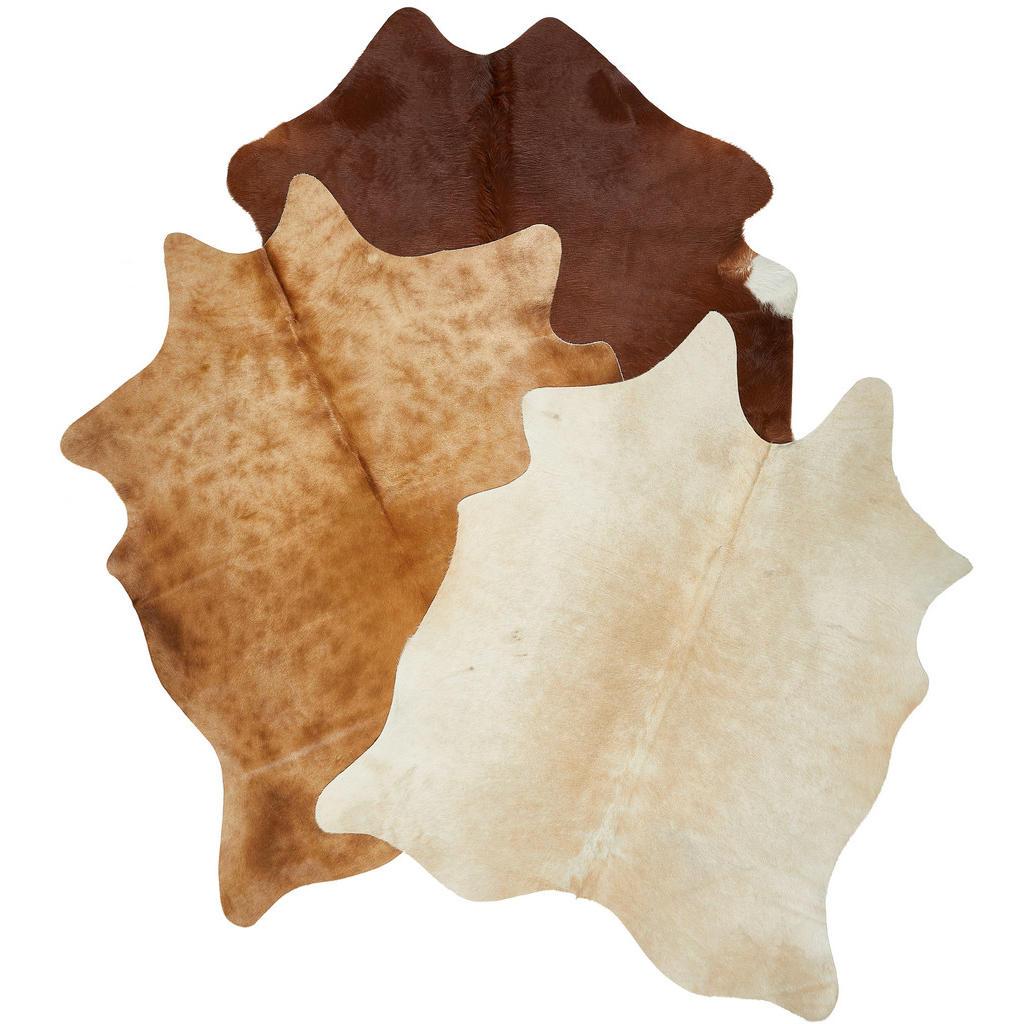 Linea Natura Rinderfell , Braun, Schwarz, Beige , Fell , Echtleder , Rindleder , Tier , Tierform , Farbe zufällig , Teppiche & Böden, Teppich, Schaffell & Kuhfell