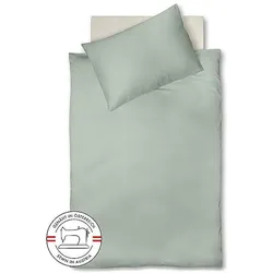 Fleuresse, Bettwäsche, Satin Bettwäsche Royal Uni 140x220cm Olive (Bettwäsche Set, 140 x 220 cm)