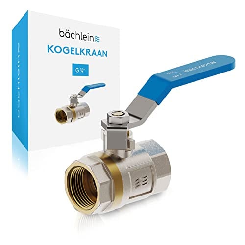 Bächlein universele kogelkraan - Messing kogelkraan met hendel en 3/4 inch binnendraad aan beide zijden