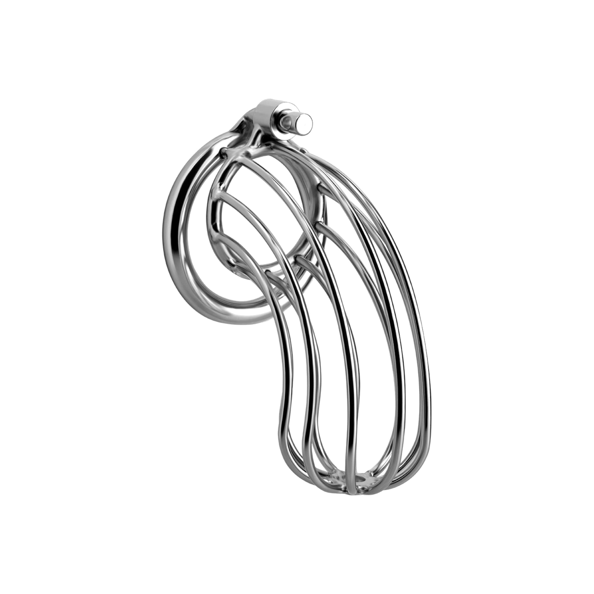 Metall-Peniskäfig mit Schloss, 11 cm