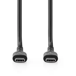 Nedis USB-Kabel - USB 2.0 - USB-C Stecker - USB-C Stecker - 240 W - 480 Mbps - Vernickelt - 2.00 m - Rund - PVC - Schwarz - Label