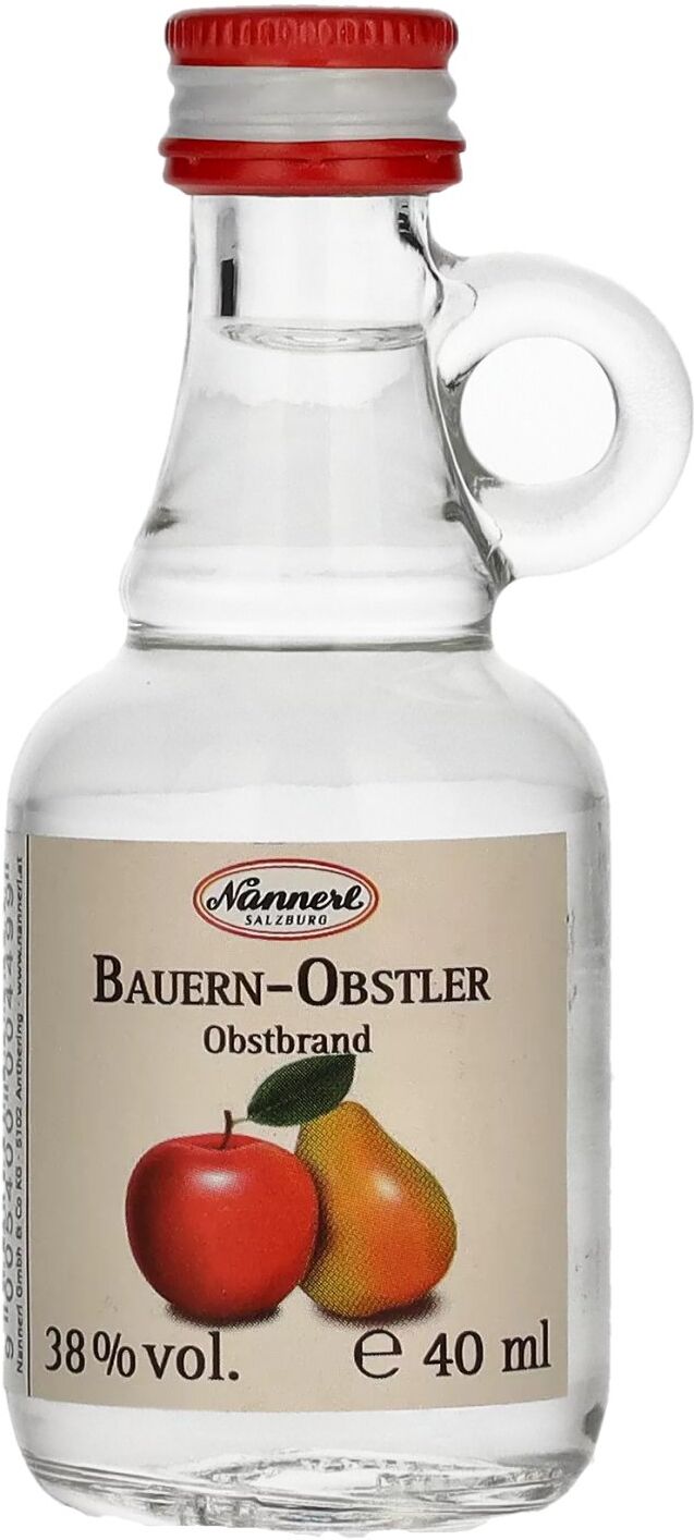 Nannerl BAUERN-OBSTLER 38% Vol. 0,04l im Henkel-Fläschchen