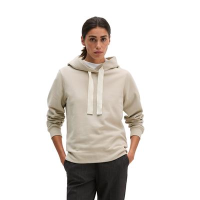 Hoodie MARC O'POLO, Damen, Gr. S, beige (natural), angeraute Sweatware, Obermaterial: 100% Baumwolle, relaxed fit normal, Bündchen, Sweatshirts Hoodie, relaxed mit gepeachter Oberfläche