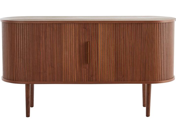 Buffet vintage en bois foncé noyer 2 portes coulissantes L138 cm EPIC
