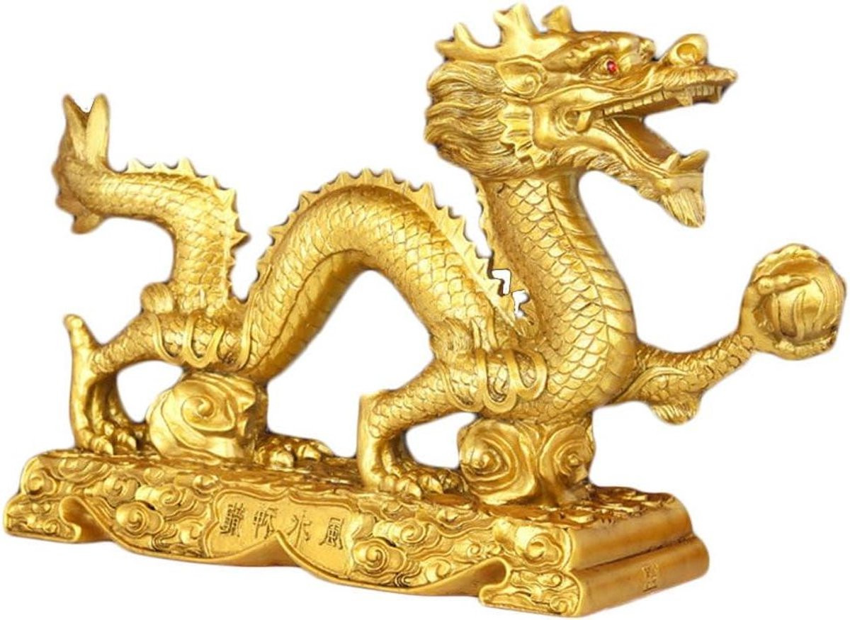 Draken Beeldje - Feng Shui Symbool voor Geluk en Succes - Krachtig Yang Symbool voor op tafel