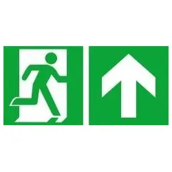 Rettungsschild gerade rechts 40x20cm Folie nachleuchtend selbstklebend