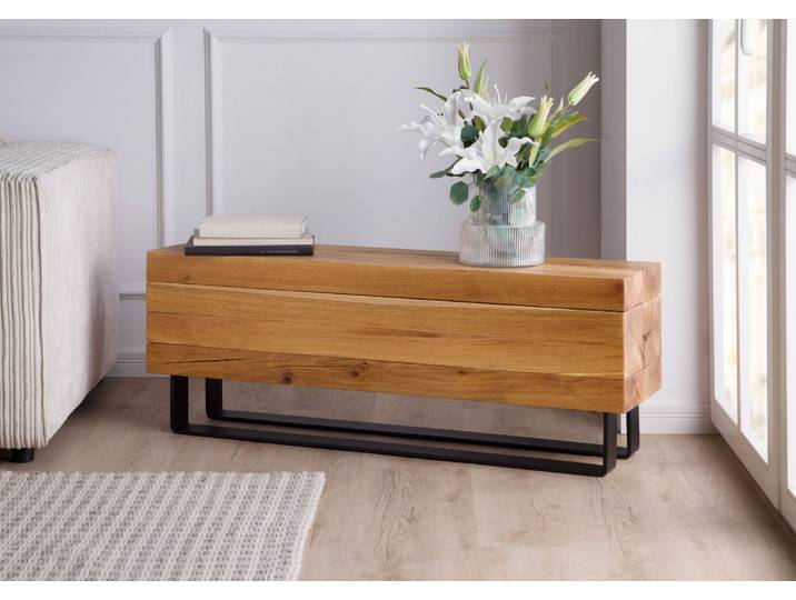 Banc en bois de Chêne 120x30x46 naturel huilé LOUNGE COLLECTION #09