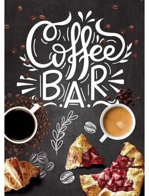 Uplift Essentials Coffee Cup Canvas Poster Nordic Bakery & Cafe Prints Vintage Chalkboard Kitchen Art For Restaurant And Home Decor style 1 20x28 In