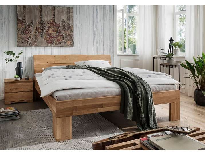 Doppelbett Kopfteil Baumkante 'Astoria I' 180x200cm Wildeiche geölt