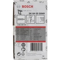 Bosch Professional Zubehör, Tackerklammern + Tackernägel, Senkkopf-Stift SK64 20NR, 50 mm Edelstahl