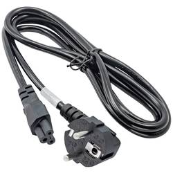 Akyga Strom Adapterkabel [1x Schutzkontakt-Stecker - 1x Kleeblatt-Buchse C5] 1.50 m Schwarz AK-NB-01A