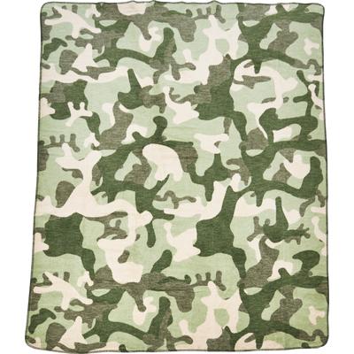 Wohndecke DONE. "Camouflage", grün (khaki, grün, beige), B:150cm L:200cm, Baumwolle, Wohndecken, Wohndecke Baumwolldecke Decke, Wohndecke mit einfassender Ziernaht, Kuscheldecke
