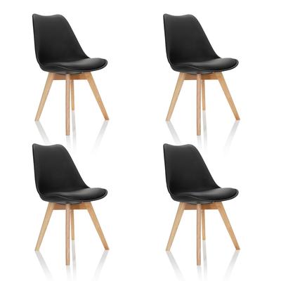 Besucherstuhl / Schalenstuhl SCANDI Kunststoff schwarz 4er Pack hjh OFFICE