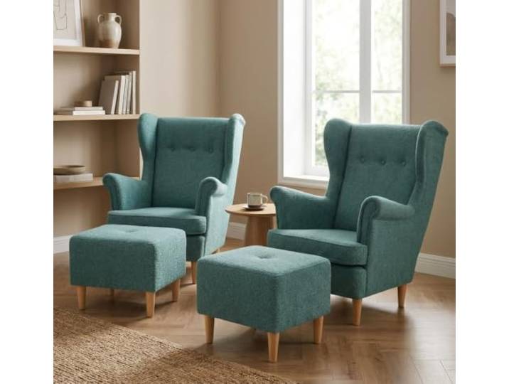 Family Meble 2er-Set Ohrensessel Ari Angel mit Hockern – Variante Ari Angel 14