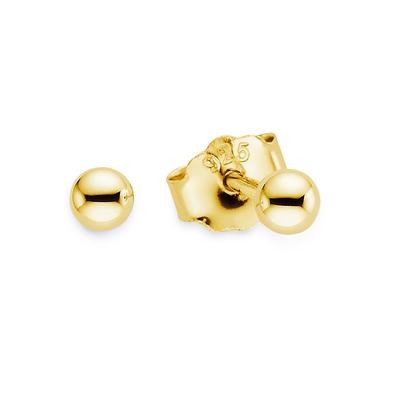 Paar Ohrstecker "Schmuck Geschenk Silberohrstecker Kugel", gold (gelbgoldfarben), ANISTON JEWELRY & WATCHES, Ohrringe, Damen, 3mm, Silber 925 (Sterlingsilber)