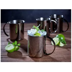 Moscow Mule Becher Set 4tlg, 1000 ml, schwarz
