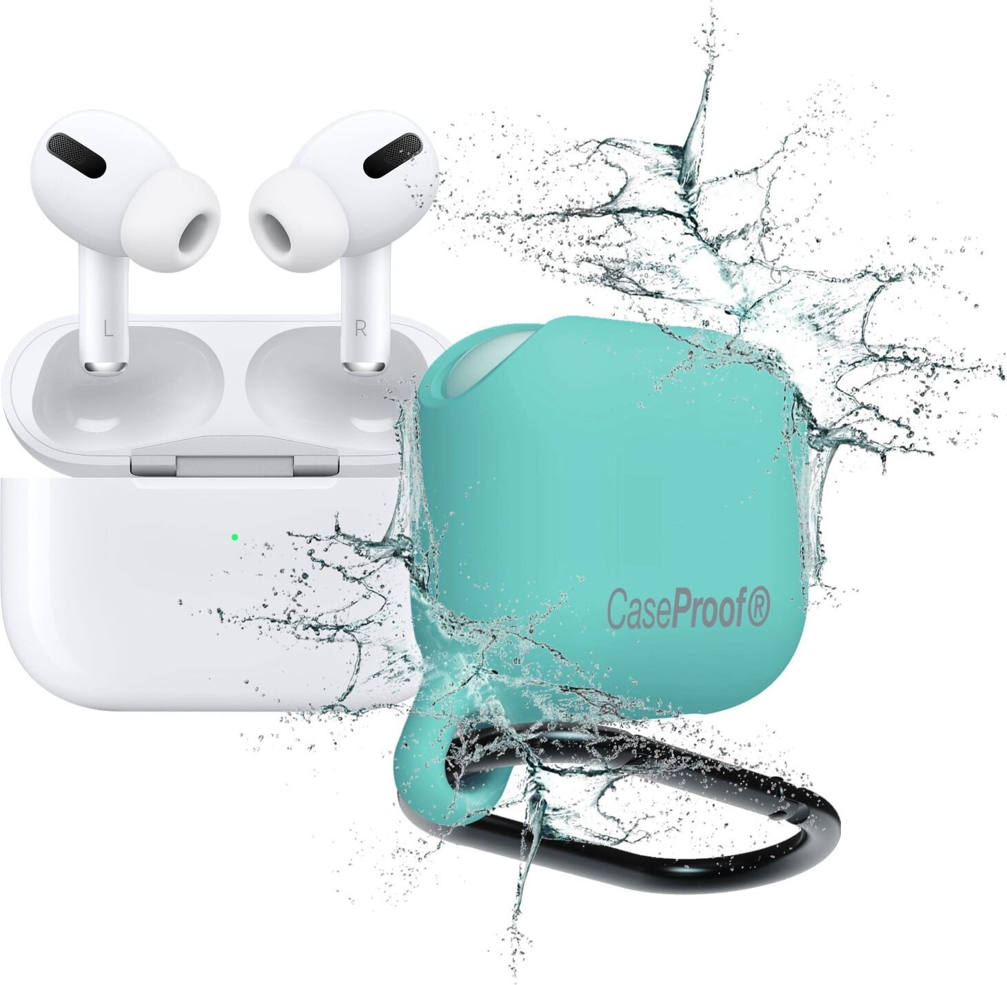 CaseProof waterdichte hoes voor Apple AirPods Pro, turquoise