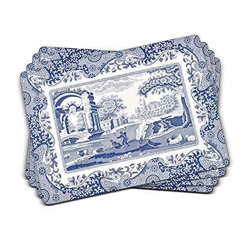 Spode Blue Italian placemats 4-pack Blauw-wit