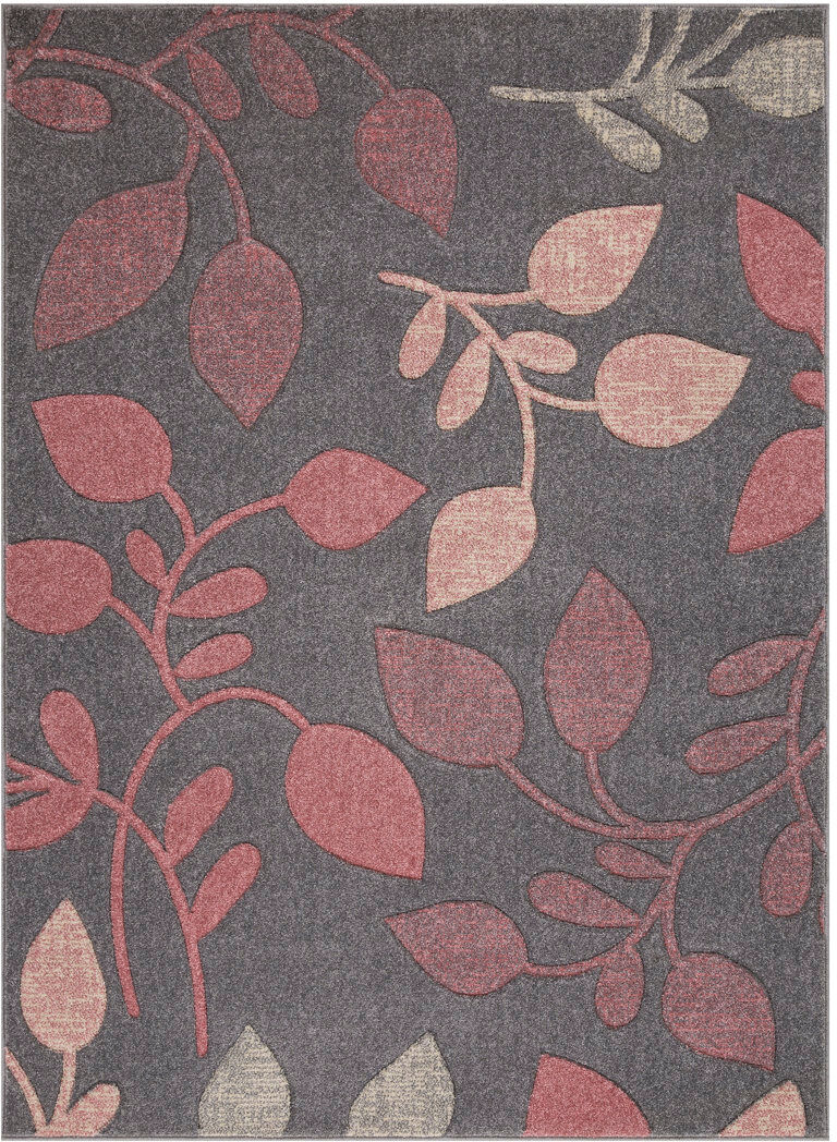 Wade Logan Privette Floral Area Rug Pink/Grey Rectangle 200 x 285cm
