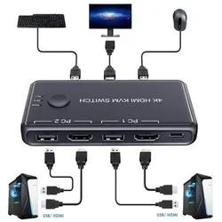 Générique Mini Switch, KVM Switch, Schwarz