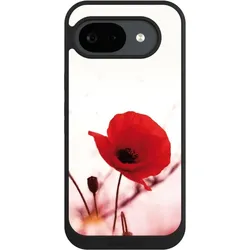 Nivocase Handyhülle für Google Pixel 10a Hülle NIVOpure Case Schwarz Blume Mohnblume Sommer (Google Pixel 10a), Smartphone Hülle, Schwarz