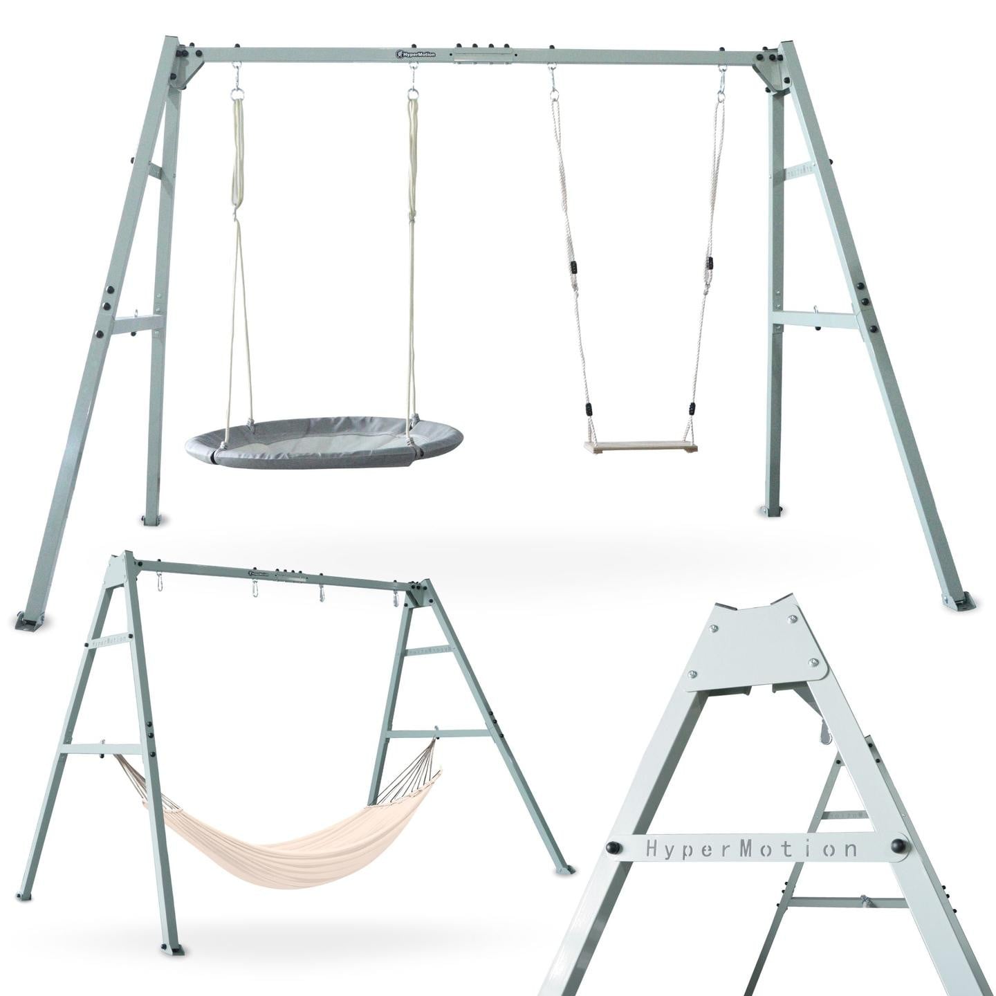 HyperMotion Dubbele vogelkooi-schommel met accessoires en stalen frame