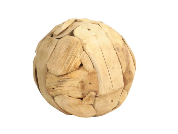 Boule déco en racine de teck-S