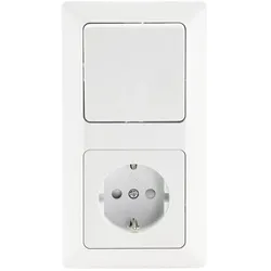 Chilitec, Steckdose, MILOS Set Steckdose + Schalter + Rahmen 250V/ 16A, Steckanschluss, Matt-weiss
