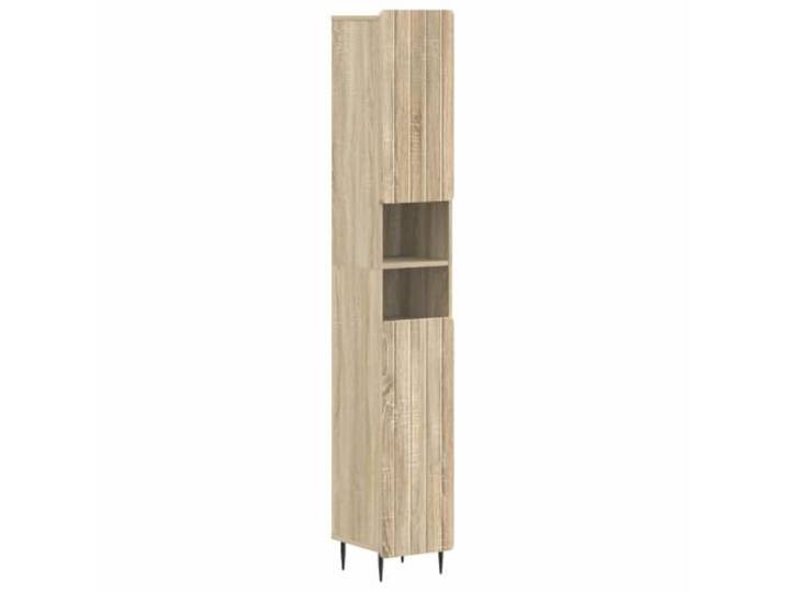 WEMYUFURN Badezimmerschrank ZWOLLE Sonoma-Eiche mit Offenem Regal Holzwerkstoff,feuchtigkeitsbeständig,mehrere Regale,90°-Pendeltür,platzsparend,leicht zu pflegen