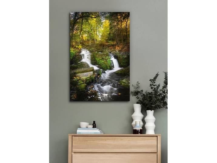 Hochwertiges Leinwandbild „Selkefall im Harz“, Bunt, B40xH60xT1,8 cm