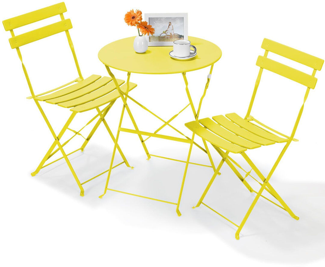 17 Stories 3 - Piece 2 - Person 81Cm L Outdoor Bistro Set Yellow