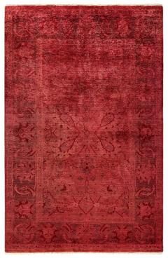 Overton "Vibrance, One-of-a-Kind Hand-Knotted Area Rug - Red, 4' 1"" x 6' 4"" - 4' 1"" x 6' 4"""