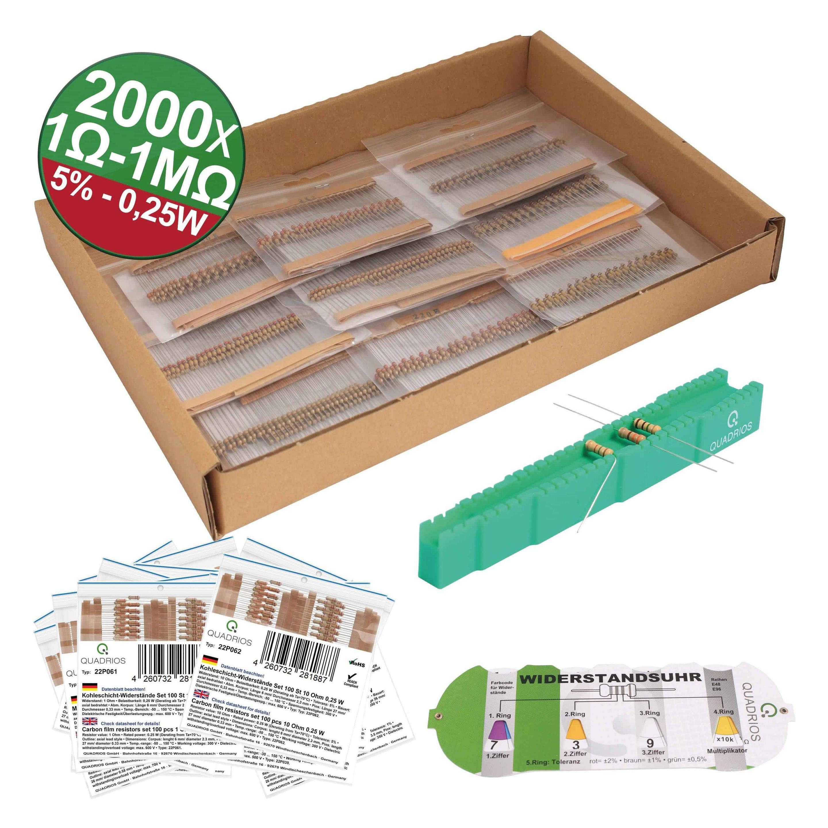 Quadrios 23P127 23P127 Kohleschicht-Widerstand axial bedrahtet 0.25 W 5 % 2000 (23P127)