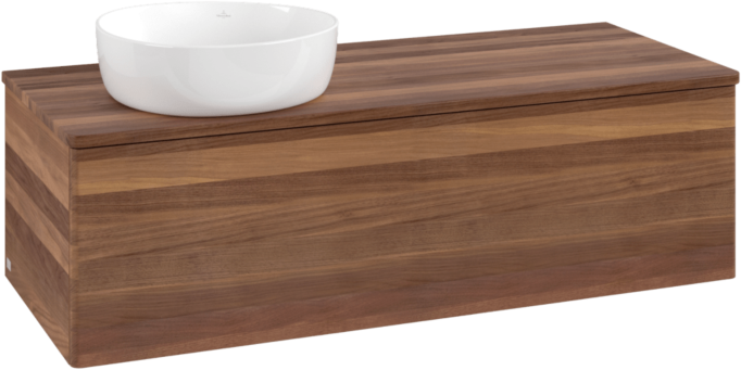 Villeroy und Boch Antao Waschtisch-Unterschrank L33012HM mit Beleuchtung 120x36x50cm, Waschbeckenplattenfarbe warm walnut, warm walnut