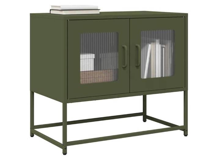 Meuble TV/Table TV - MANGO - vert olive 68x39x60 5 cm acier laminé à froid t29