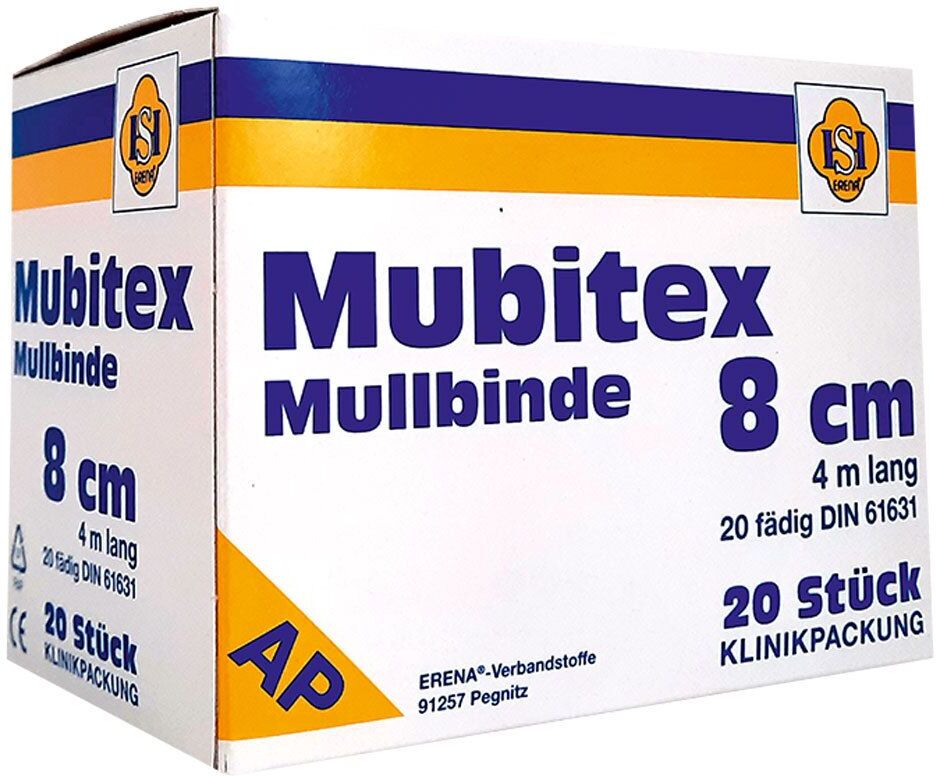 ERENA Mubitex Mullbinden 8 cm ohne Cello 20 St Binden