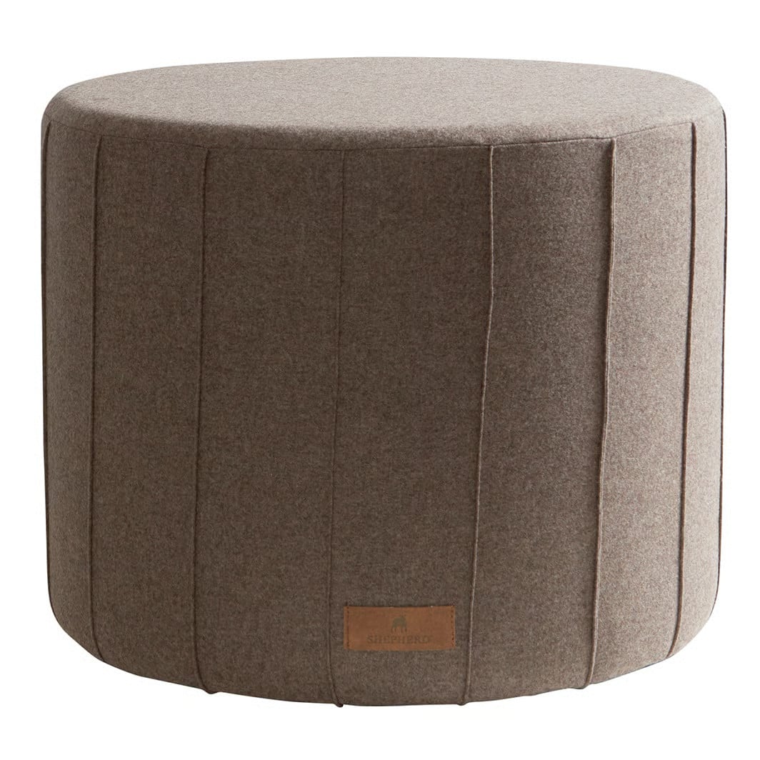 Shepherd of Sweden Shepherd poef Anja Cappuccino bruin B: 40 cm, D: 50 cm