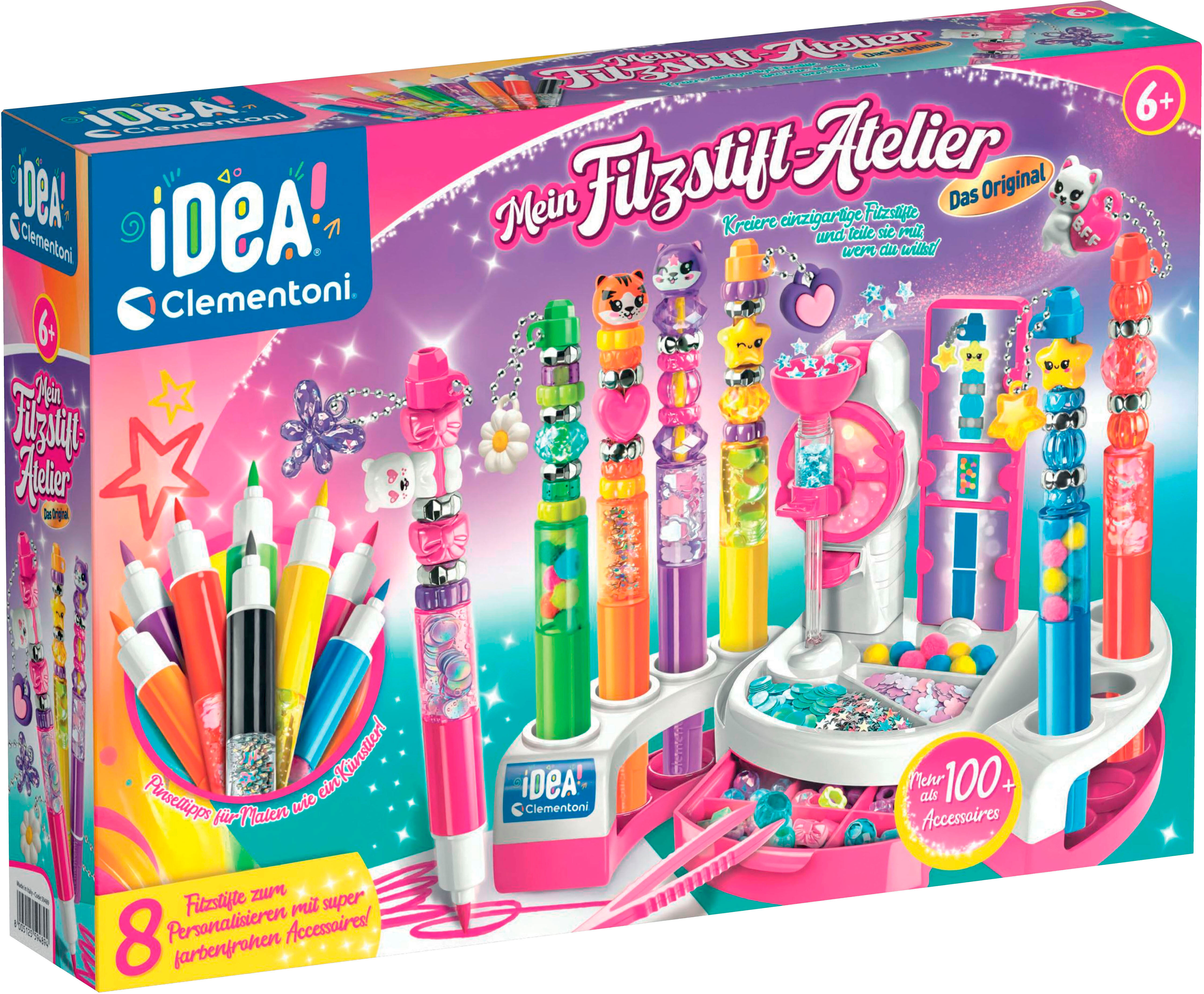 Kreativset CLEMENTONI "Idea, Mein Filzstift-Atelier", bunt, Kreativsets, Kinder, Kreativset, Made in Europe