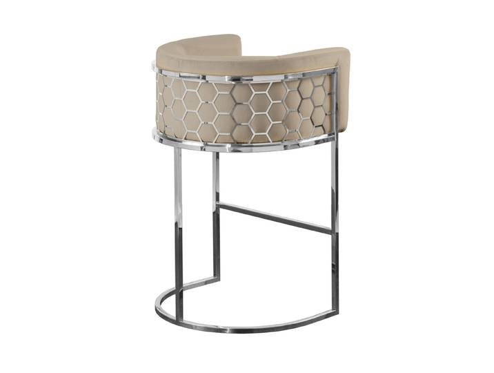 Alveare Thekenhocker - Silber - Taupe