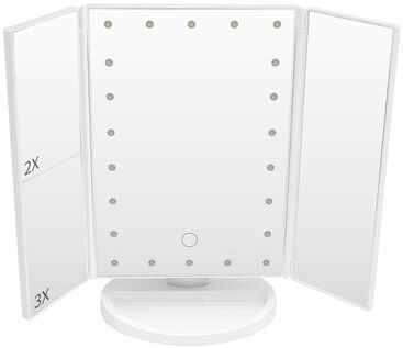 Fusion Finds Portable LED Makeup Mirror With Lights, Trifold Touch Control Vanity Mirror white