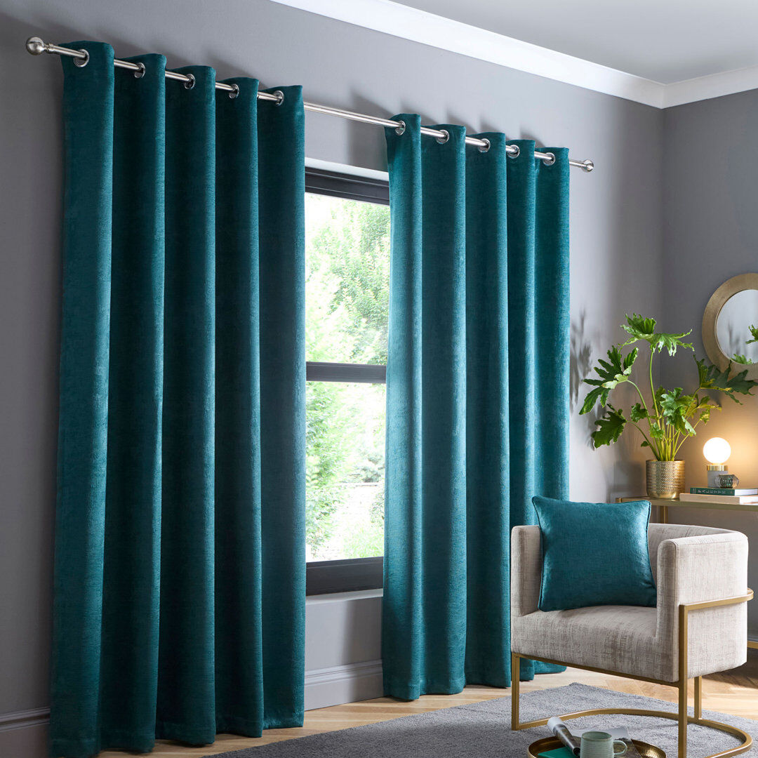 Fusion Strata Room Darkening Curtain Forest Green Width 229 x Drop 275 cm