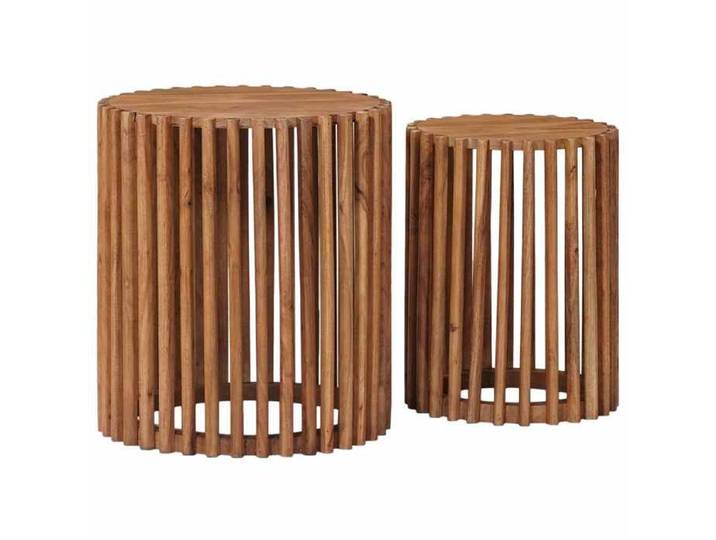 Table de salon moderne - Ensemble de Tables de Chevet Artisanales 2 pcs Marron Teck_26vyn54c