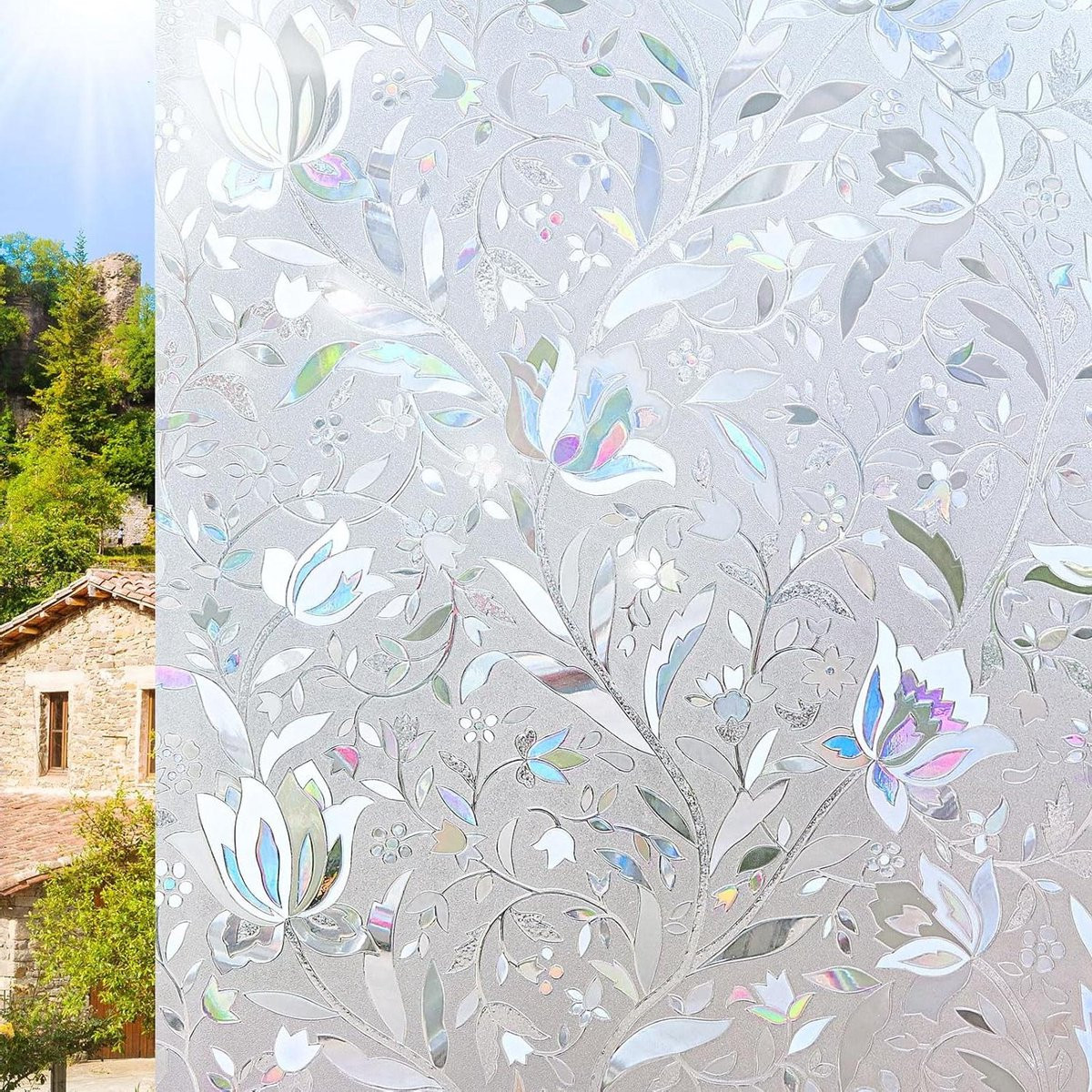 Raamfolie Privacy Mat Wit - Statische Glasfolie Decoratie - 60 x 200 cm