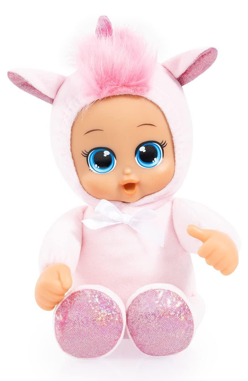 Bayer Design 93001AA grappige baby pop met zachte body in roze, 30 cm